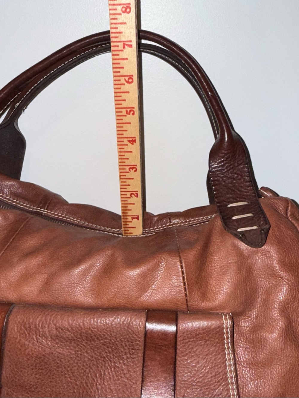 Sofia C Leather Shoulder Bag in Cognac Brown - Picture 10 of 11